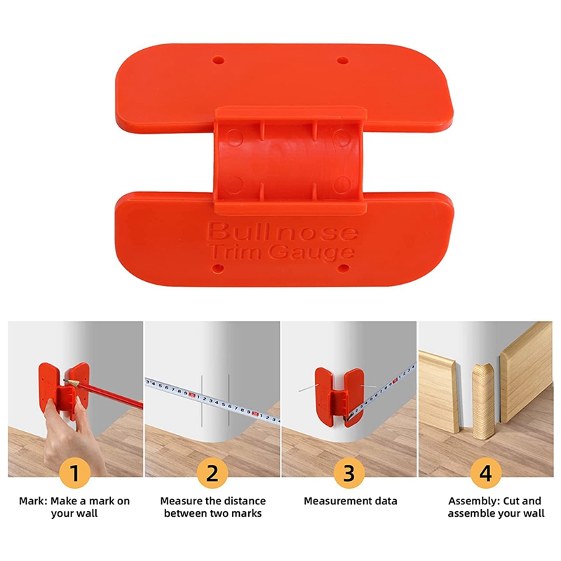 Miter Saw Protractor,Aluminum Angle Finder with Bullnose Trim Gauge Carpenter Pencil for Miter Cuts, Carpentry, Plumbing