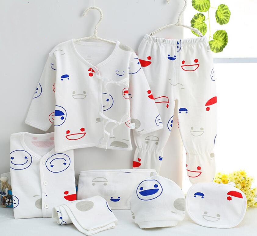 Ensembles de vêtements pour bébés | Ensemble en coton, pour -né fille garçon, chemise + pantalon + barboteuse + chapeau + culottes, ensemble de 7 pièces: CJM048X