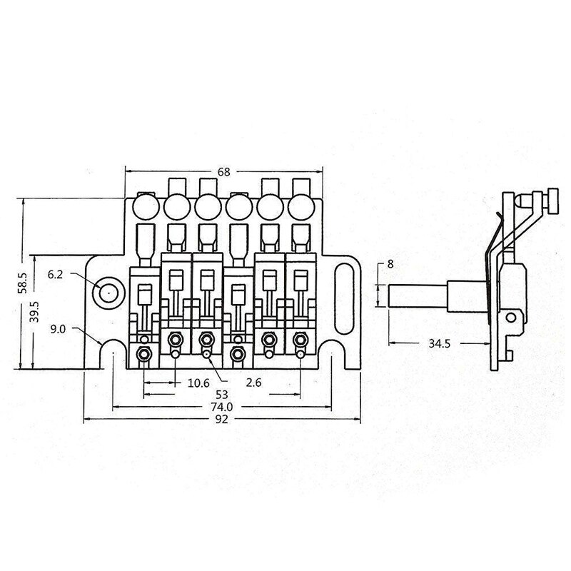 Sistema de montaje de puente de doble trémolo para guitarra eléctrica, piezas de repuesto para guitarra eléctrica floyd rose, Ibanez, jem, color negro