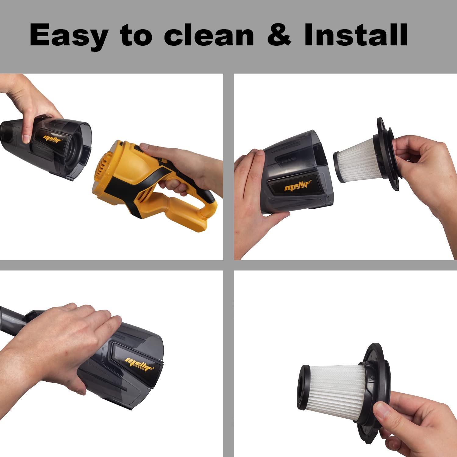 Draadloze stofzuiger compatibel met Dewalt 18V 20V batterij (alleen gereedschap) Handstofzuiger voor hardhouten vloertapijt Dierenhaar Auto