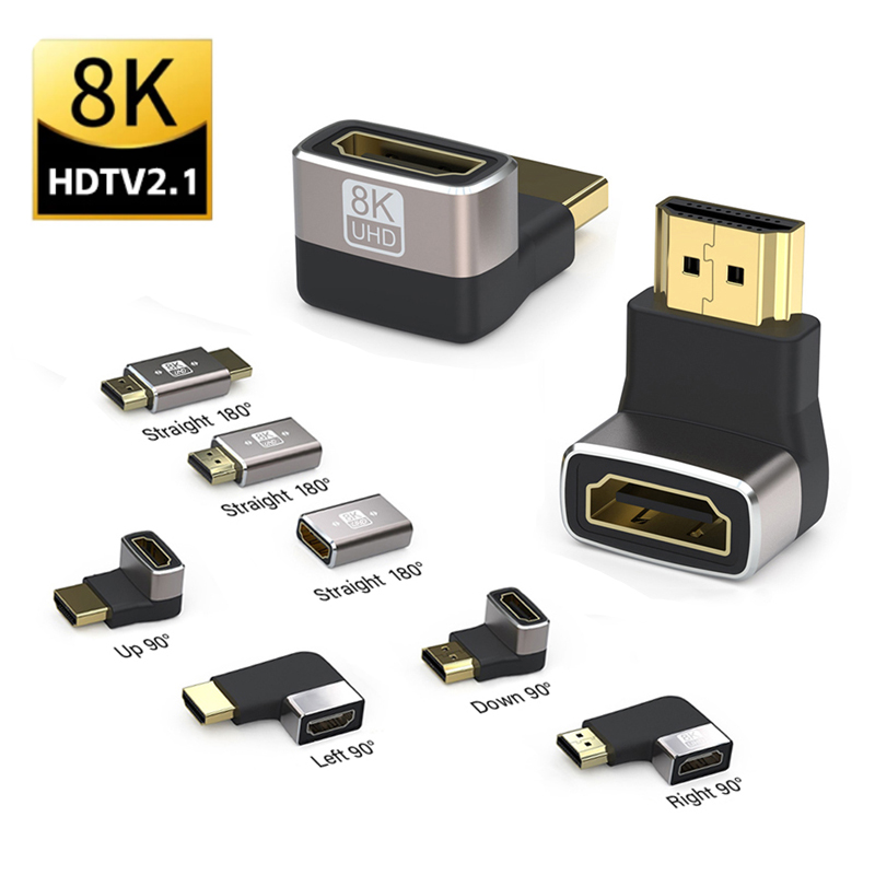 Mini Hdtv 2.1 Connector Kabel Adapter 8K 60Hz Graden Rechts Mannelijk Naar Vrouw Converter Hdtv Kabel Verlenging Voor Tv Laptop Monito Pc