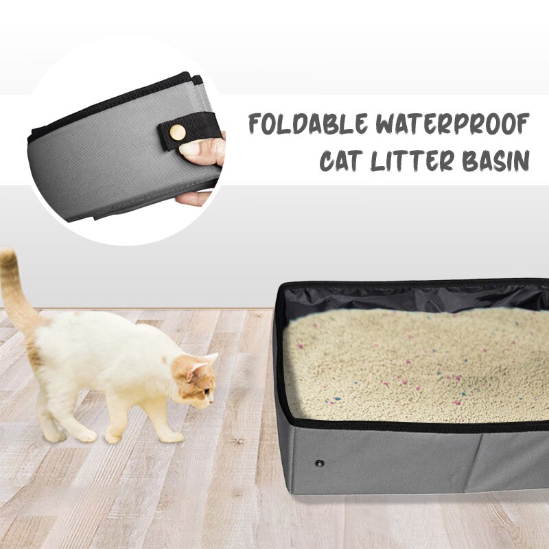 Waterdichte Kattenbak Draagbare Reizen Pet Kattenbakvulling Pan Duurzaam Outdoor Camping Reis Schoon Huisdier Suplies