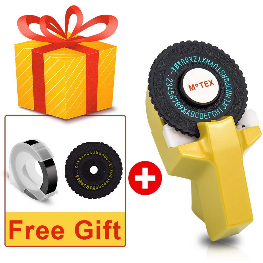 3PK 9mm 3D tłoczenie taśma z etykietami dla Motex E101 drukarka do etykiet dla Dymo E-101 instrukcja maszyna do pisania DIY 3D taśma drukarka etykiet maszyna: Yellow Printer-Gifts