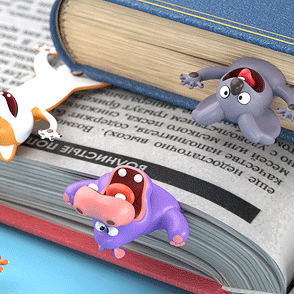 3D Funny Student Kids Stereo Kawaii Cartoon Lovely Animal Bookmark Wacky Bookmark Mini Student Bookmark