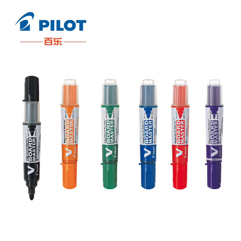 5 Stks/partij Pilot V Board Master Medium Kogel Ronde Neus Whiteboard Marker Zwart/Blauw/Rood/Oranje/groen