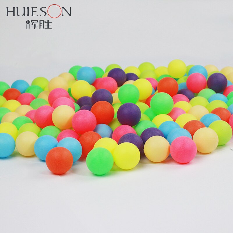 Huieson 100 st/pack färgade pingisbollar 40mm 2.4g underhållningsbordtennisbollar blandade färger för spel och reklam