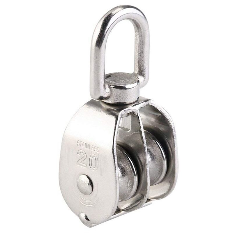 Double Pulley Block 2pcs Stainless Steel 304 Double Swivel Pulley Block