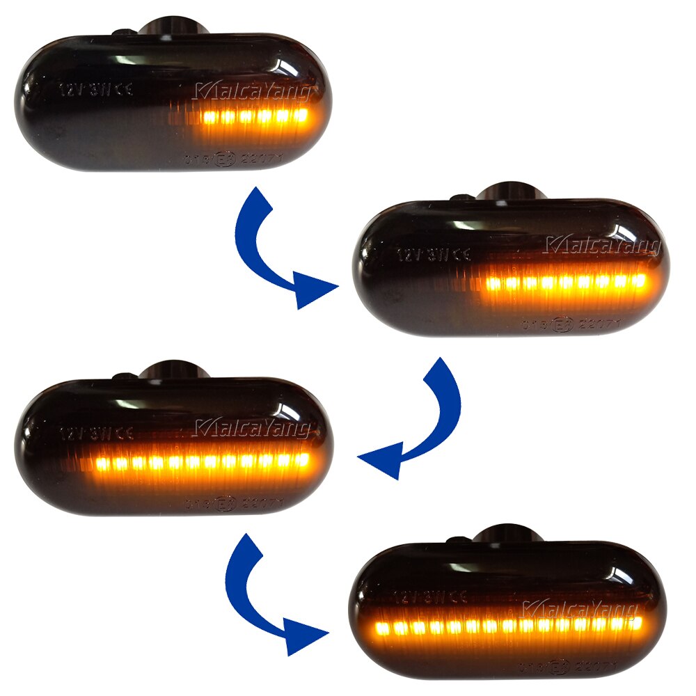 Sequential Flashing LED Turn Signal Side Marker Light For Dacia Duster Dokker Lodgy Renault Megane 1 Clio1 2 KANGOO ESPACE Smart