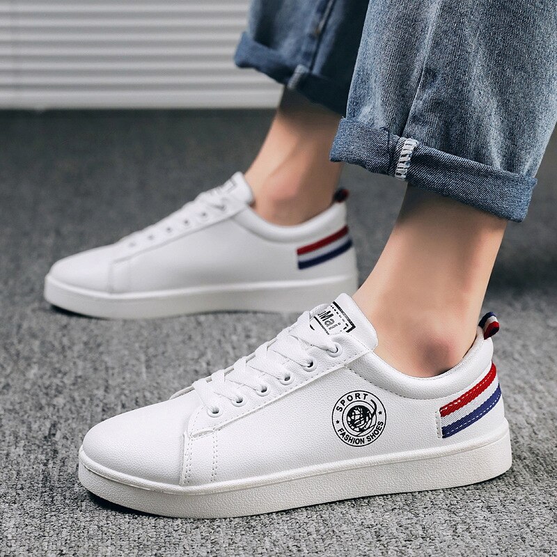 hommes chaussures automne Winte décontracté en cuir chaussures plates à lacets bas haut blanc homme baskets tenis masculino adulto chaussures NanX54