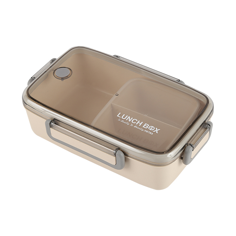 BPA Freies Mittagessen Box Umweltfreundliche Bambus Faser Material Tragbare Bento Box Microwaveble Lebensmittel Lagerung Container Für Büro Kinder: Beige