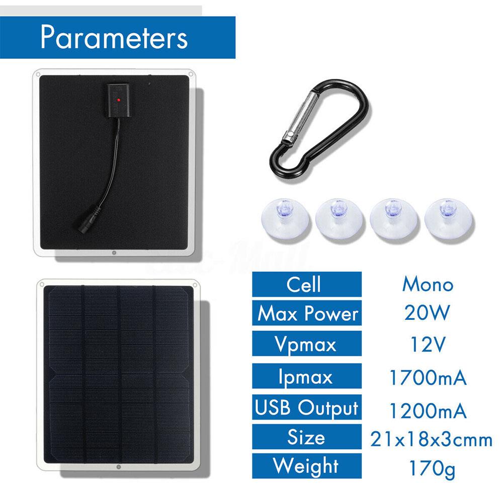 Energi usb solcelle bil batteri frakt 18v 8w +10/30/50/100a solcellepanel batteri fleksibelt solcellepanel