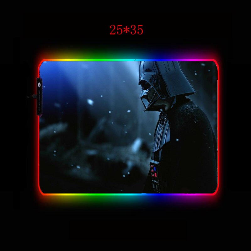 XGZ Star War Gaming Mouse Pad RGB Gamer Large Mousepad LED Lighting USB Keyboard Colorful Desk Mice Mat for Laptop Desktop: 25X35CM / Thickness 4MM