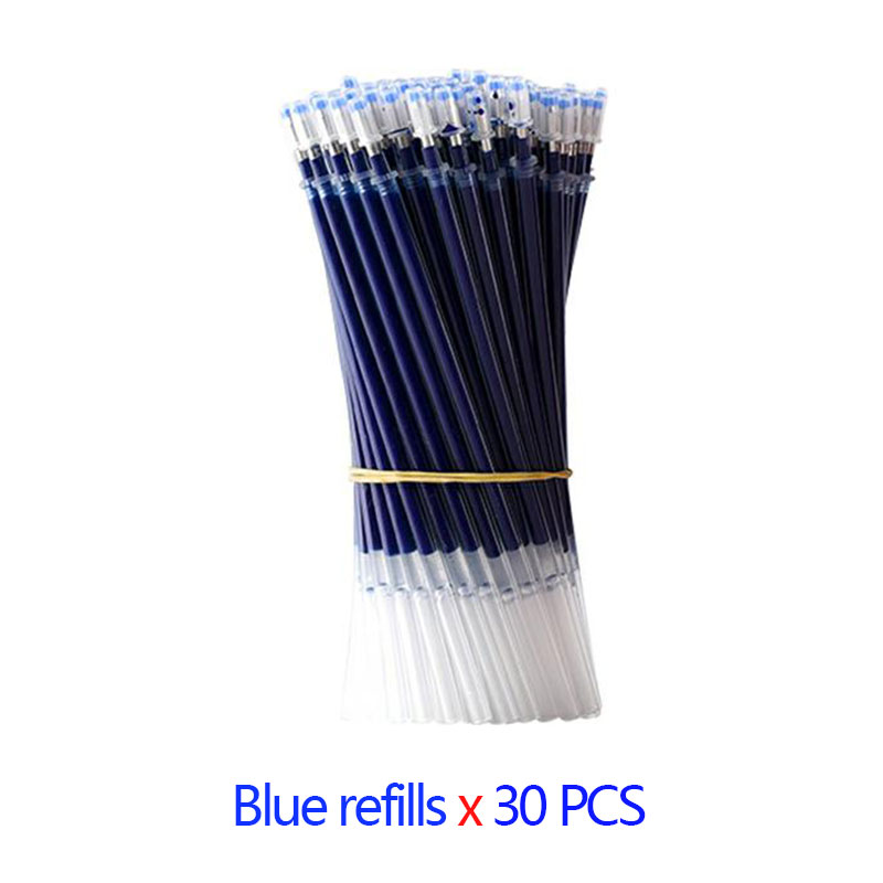 Gel Pen Set Black Blue Ballpoint 0.5 mm Refills Cute School & office writing pens supplies Kawaii Korean Stationery: Navy Blue