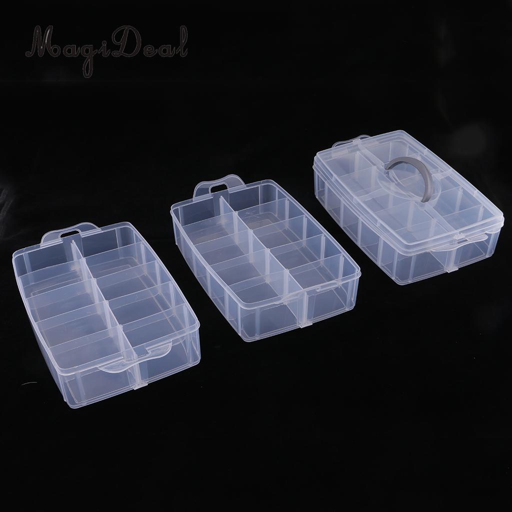 3 Lagen Stapelbaar Verstelbare 30 Compartiment Sieraden Verdelers Box Organizer Clear Plastic Kralen Case Opslag Container