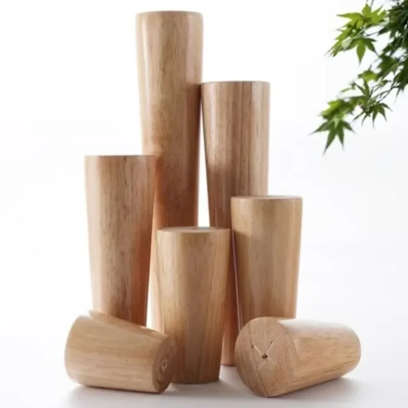 4Pcs Wooden Furniture Legs Tapered Feet Stool Sofa Table Computer Desk Furniture Legs Furniture Accessories Replacement Feet