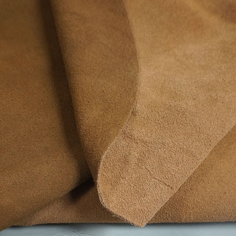 Brwon Suède Stuk Zachte Echte Koe Split Lederen Suede Verbergen Huid Leer Materiaal Voor Leathercraft Naaien Accessoires