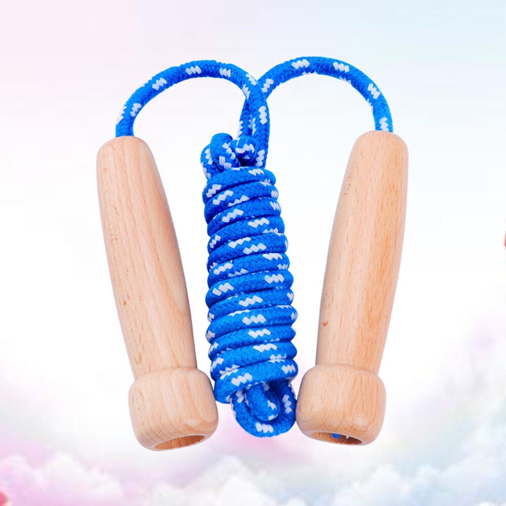 1 Pc Kinderen Springtouw Woodne Handvat Verstelbare Slijtvaste Springen String Voor Tieners Kinderen