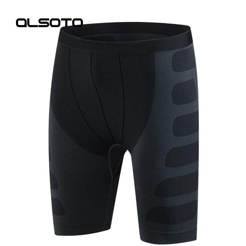 Summer Men Running Shorts GYM fitness Shorts Quick-drying Stretch Football Trousers Jogging Compression Tight shorts: Black and gray / L