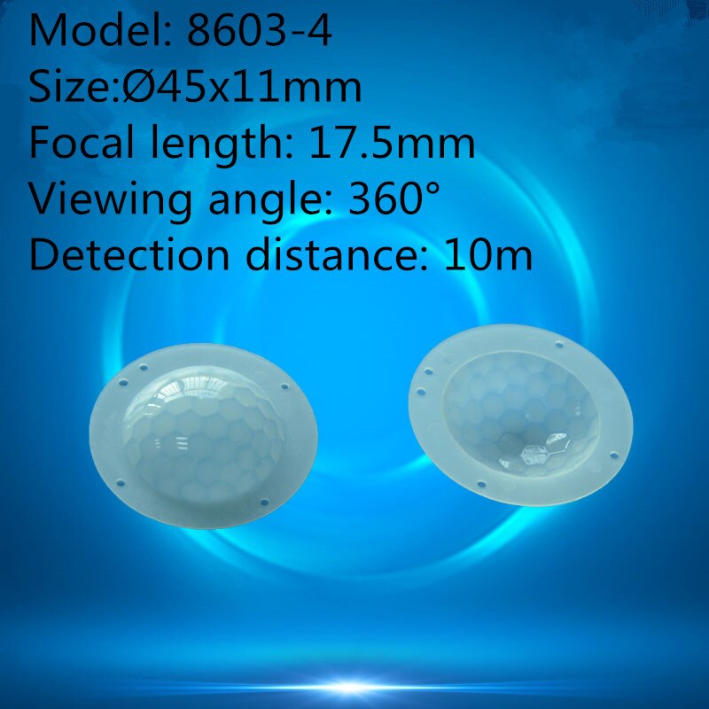 50 stks 8603-4 schakelaar menselijk lichaam infrarood PIR sensor HDPE plastic fresnel lens diameter 45*11mm brandpuntsafstand 17.5mm