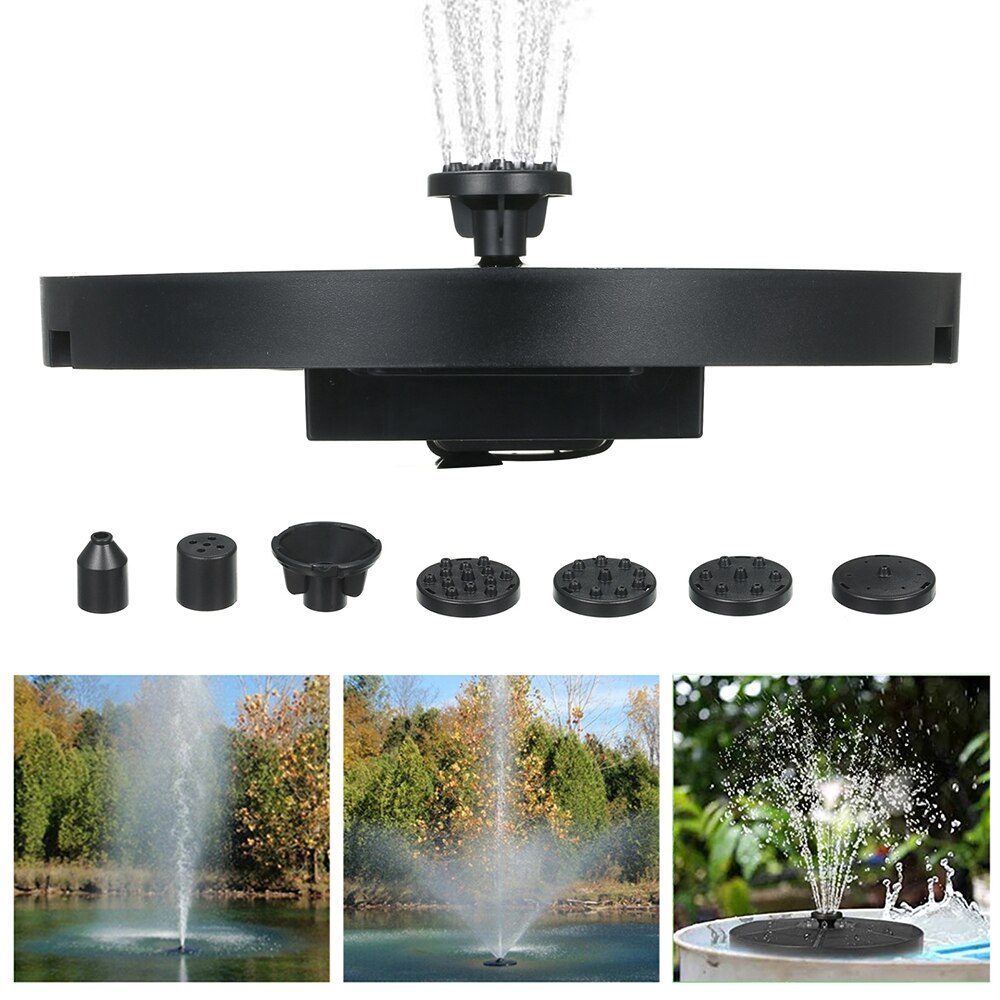 Solar Fountains 6pcs Different Sprinkler Landscape Garden Decoration Pond Water Circulation Bird Bath Photosensitive Lighting