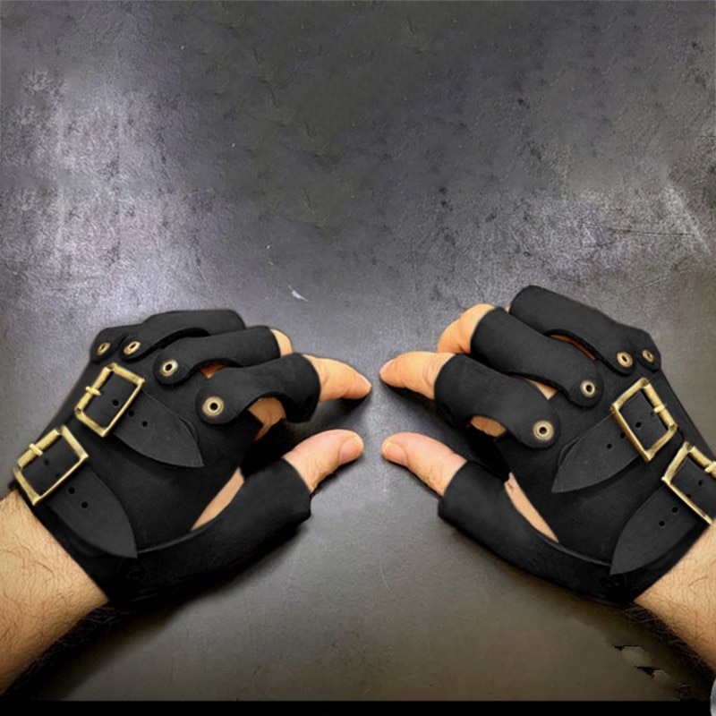 Guantes medievales de cuero Steampunk para hombres y mujeres, Battler, contacto completo, protección de brazo, armadura, accesorios, disfraz