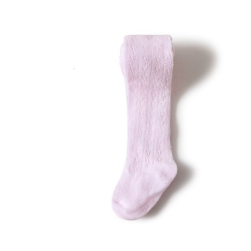 Primavera proprietà maglia sottile neonato collant per bambini ragazze principessa collant calze per bambini bianco rosa grigio morbido cotone calze: Colore rosa / height 70-80cm
