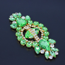 12*5.8 cm bandeau de mariée strass Applique pour wedidng robe sac décorations or mariage ceinture ceinture strass vert appliques