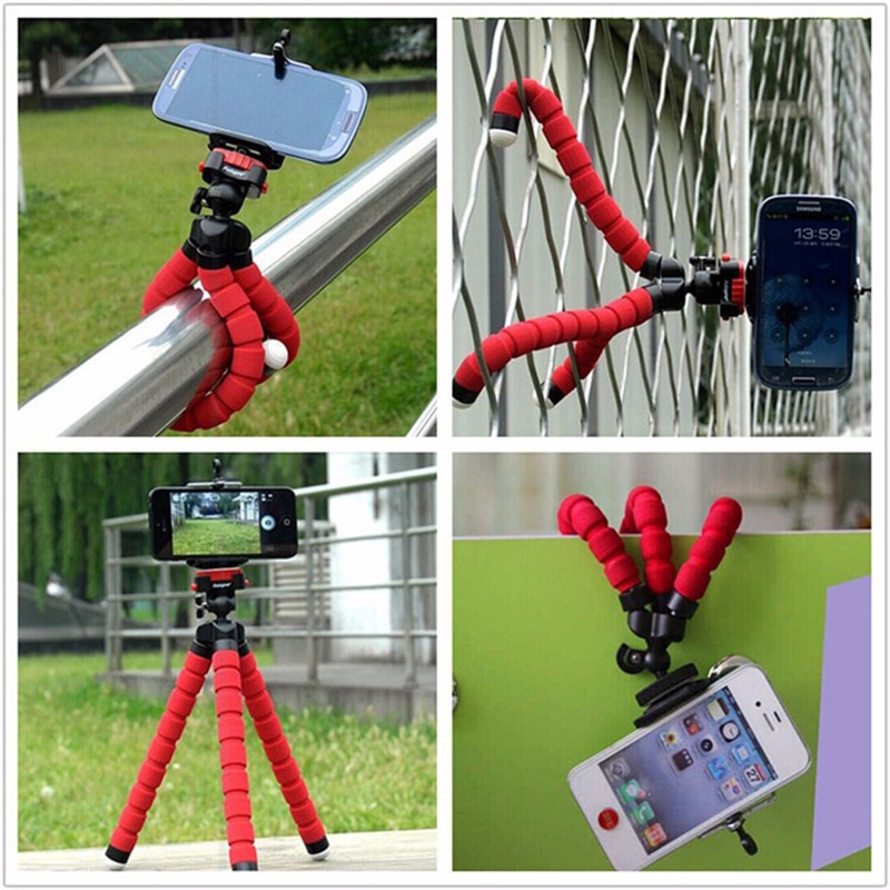 Geartronics Flexible Sponge Octopus Mini Tripod Shutter with clip For iPhone mini Camera Tripod Phone Holder clip stand