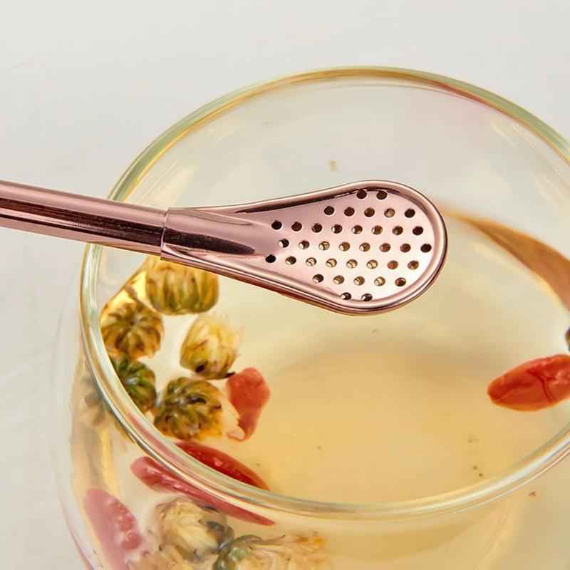 1pcs Metal Straw Steel Drinking Tea Yerba Mate Straw Gourd Filter Pipette Bombilla Filter Pro Spoon O2U3