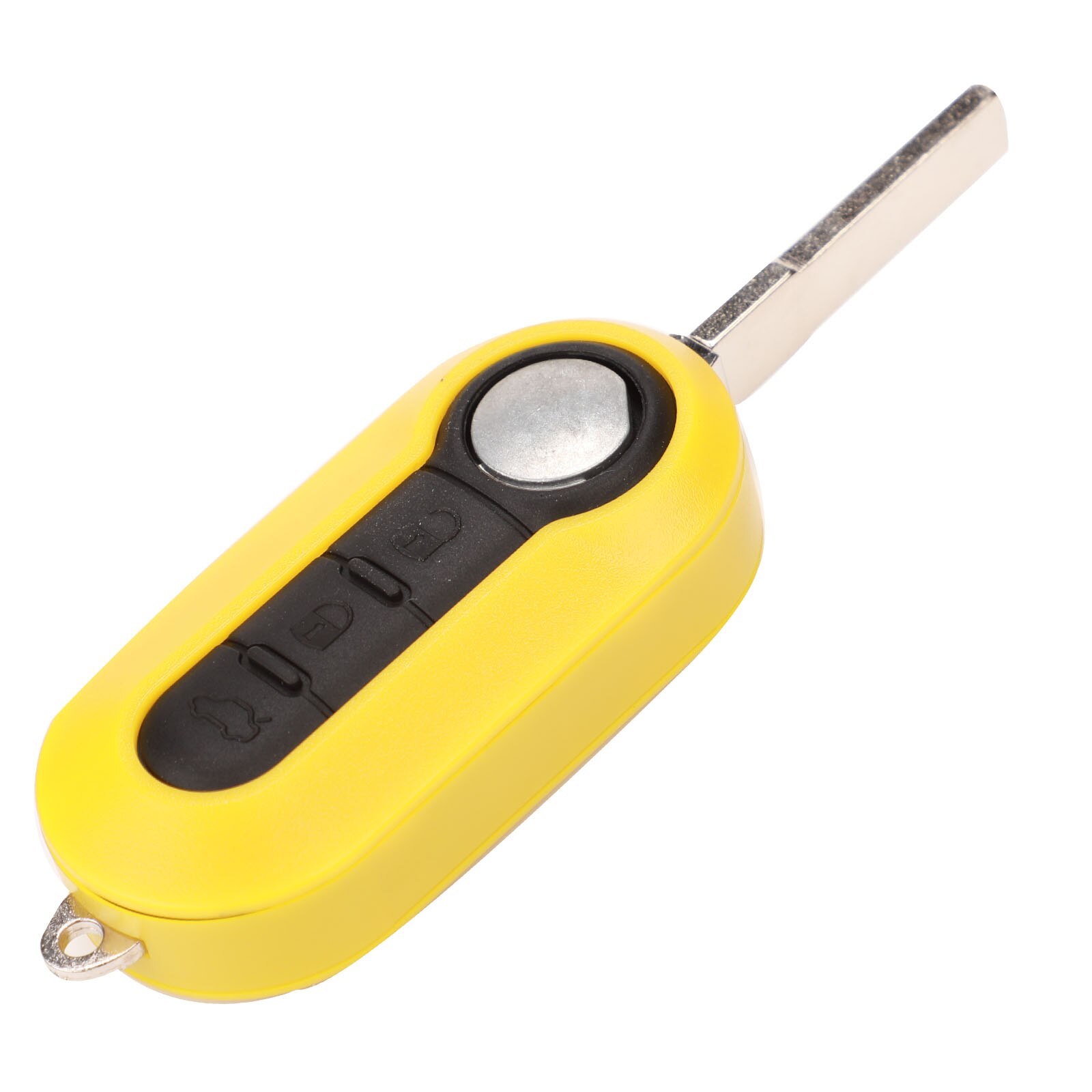 Jingyuqin Kleurrijke 3 Knoppen Flip Folding Autosleutel Shell Voor Fiat 500 Punto Ducato Stilo Panda Remote Auto Key Pad case Cover: YELLOW