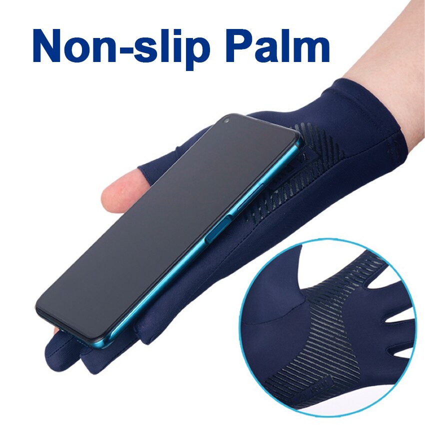 Gants antidérapants d'été en soie glacée, protection solaire fine, en Lycra, haute élasticité, en Silicone, pour la pêche