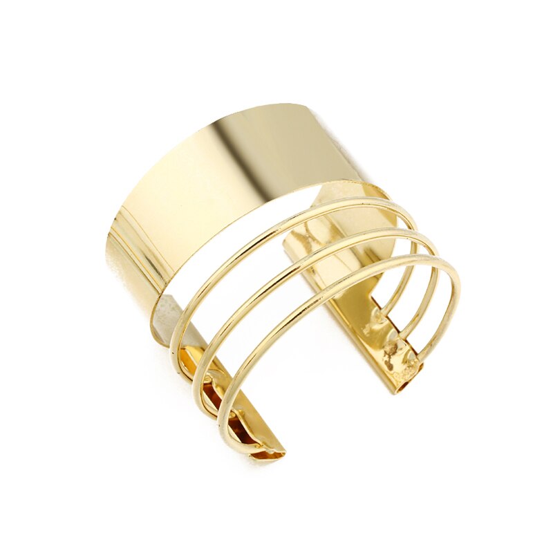 Dayoff Simple Gold Open Manchet Armbanden Armbanden Voor Vrouwen Sieraden Holle Metalen Minimalisme Boho Brede Armbanden B65: 3