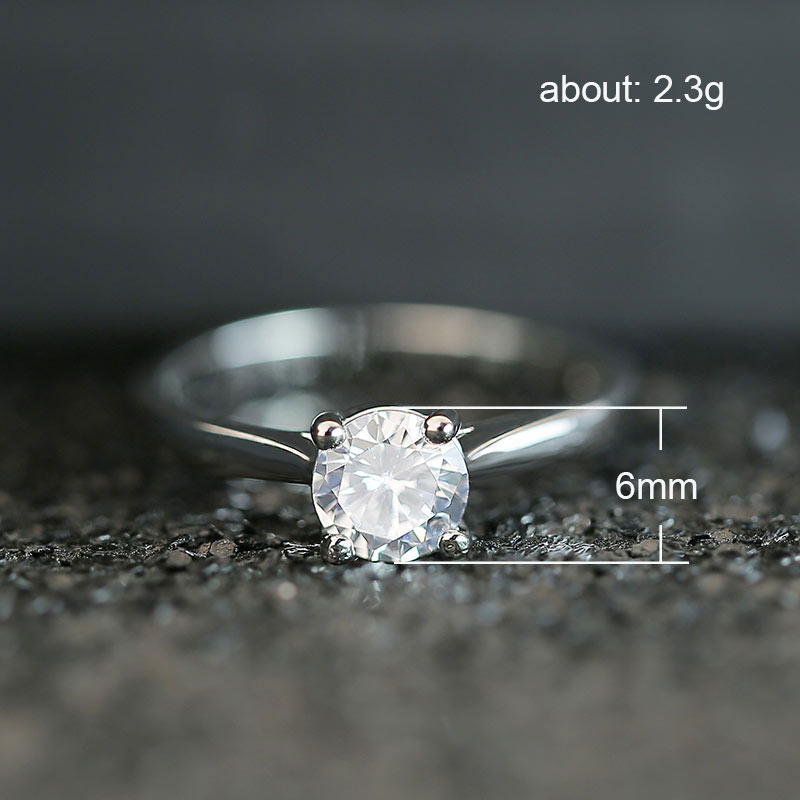 Huitan Solitaire Wedding Bands Engagement Ring For Women Classical Cubic Zircon Sliver Plated Marriage Proposal Jewelry