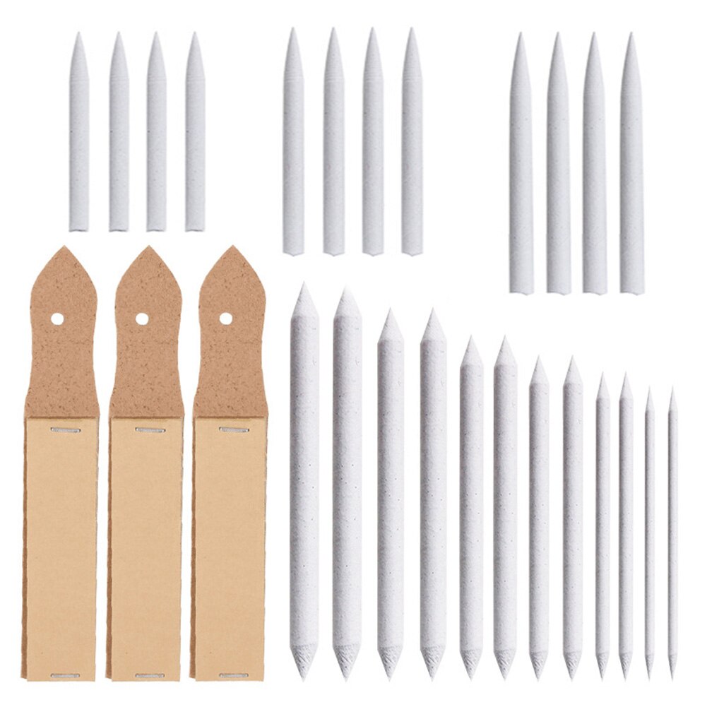 27pcs Art Blenders School Charcoal Sketch Tortillions Paper Blending Stumps Drawing Tools Stationery Artist Sandpaper Students