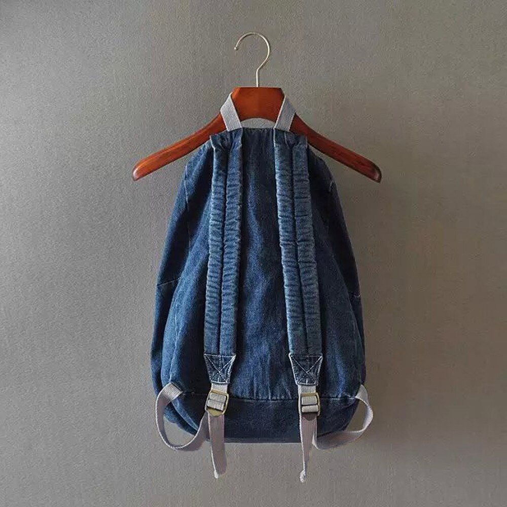 Femmes sac à dos garçons fille unisexe sac à dos sacs d'école sac à dos Denim travail voyage sac à bandoulière adolescent décontracté rétro sac à dos # LR2
