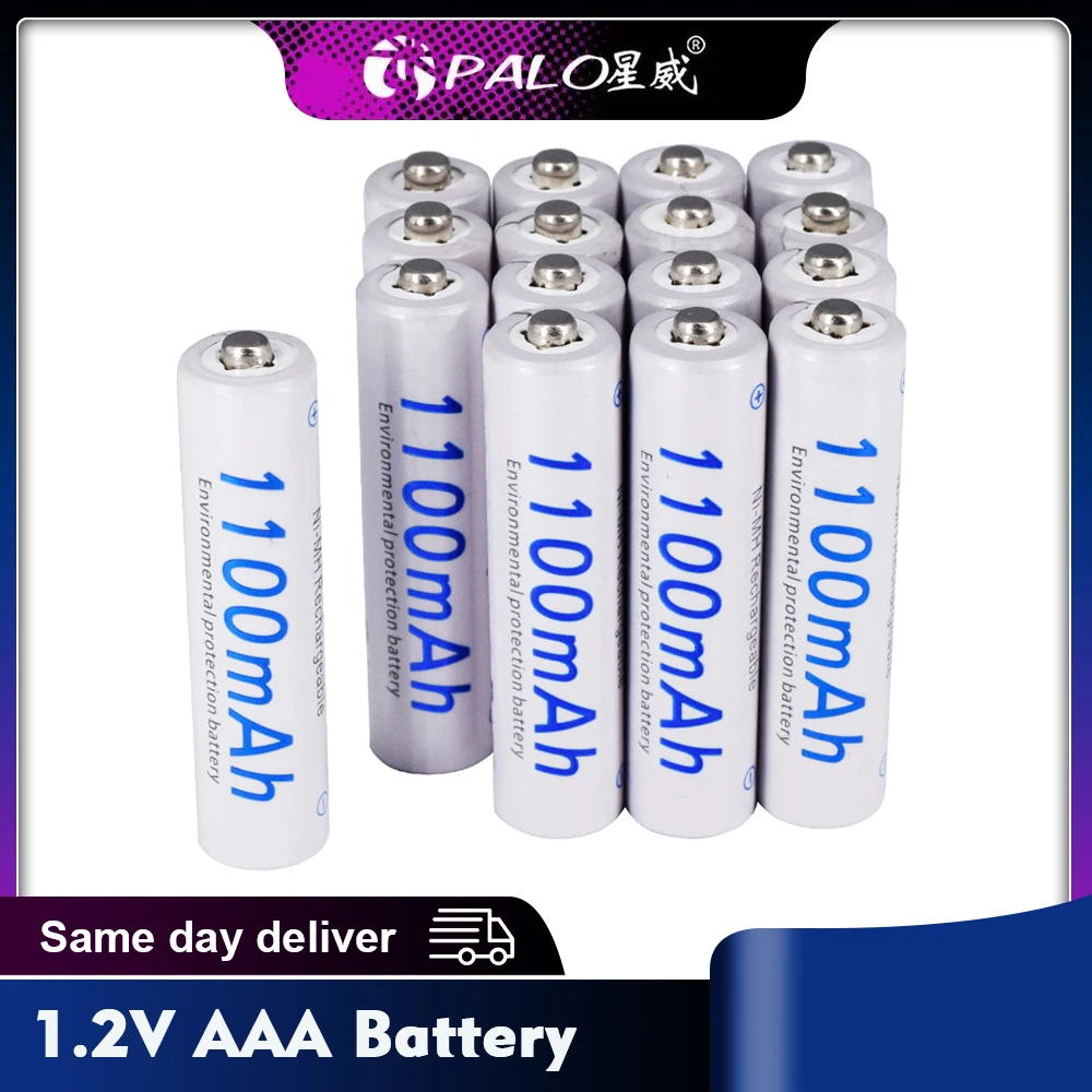 PALO 4-24 Stück AAA Akku AAA Akku 1,2 V Ni-MH 3A Batterien 1100 mAh NiMH Batterie Taschenlampe Batterien für Spielzeug