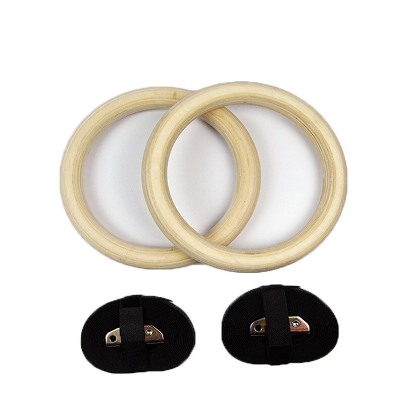 Anéis da Ginástica de madeira Anéis De Ginástica com Ajustável Longo Fivelas Tiras Treino Para Home Gym & Aptidão Cruz