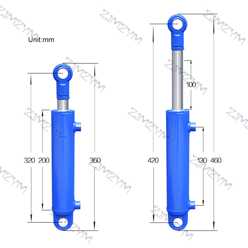 1PC 100mm Travels Hydraulic Oil Cylinder Heavy Duty Bidirectional Lifting Small Wood Splitter 2 Tonnage Hydraulic Ram Oil Jack