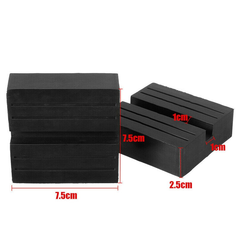 2Pcs Universal Car Slotted Lift Trolley Jack Disk Block Rubber Pad Guard Adapter