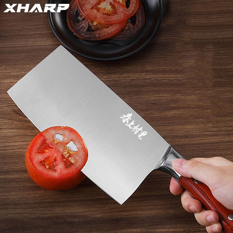 Chef Kitchen Knife Razor 4Cr13 Stainless Steel Chinese Slicing Knife Color Wood Handle Chef Knives Cooking Meat Cleaver Slicer