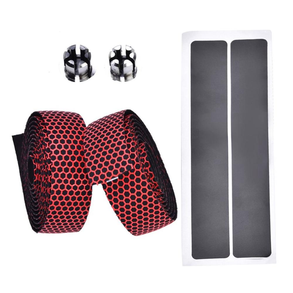 Vélo de montagne motif nid d'abeille Camouflage éponge sangles vélo de montagne vélo de route antidérapant synthétique éponge sangles: red