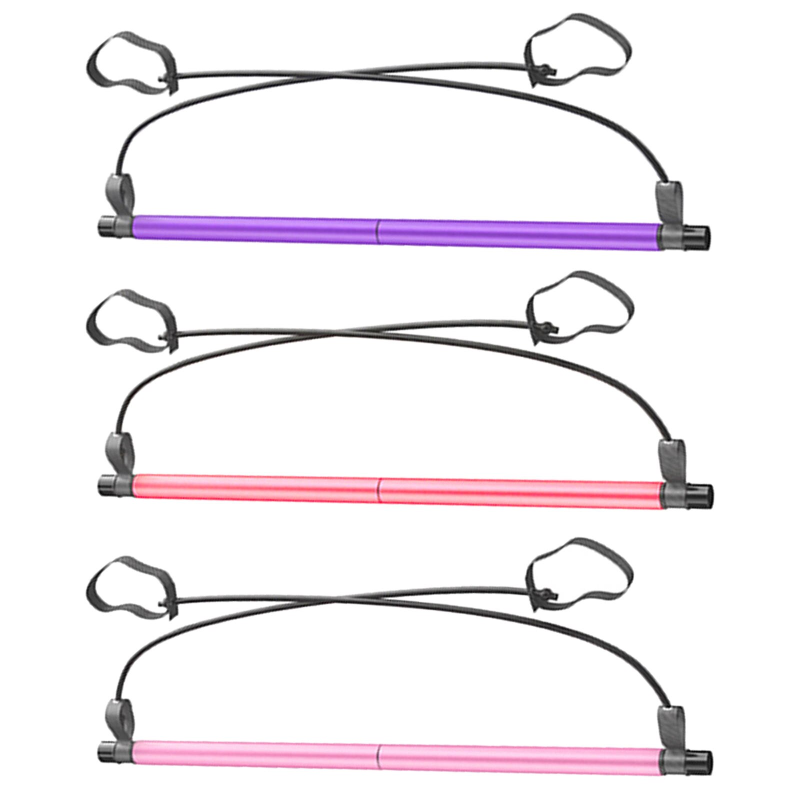 Pilates Exercise Bar Gym Workout Stick with Resistance Band Body Building Puller Yoga Rope Fitness Sport Pilates Bar