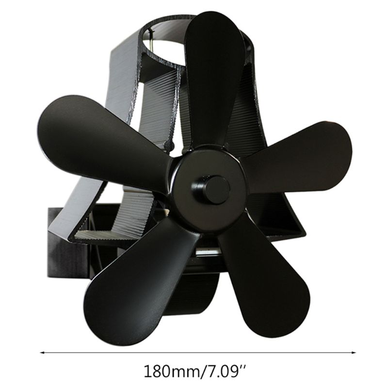 N84C-ventilador de pared para quemador de madera, sistema de ventilación alimentado por calor con 5 aspas, con distribución silenciosa, Ecofan