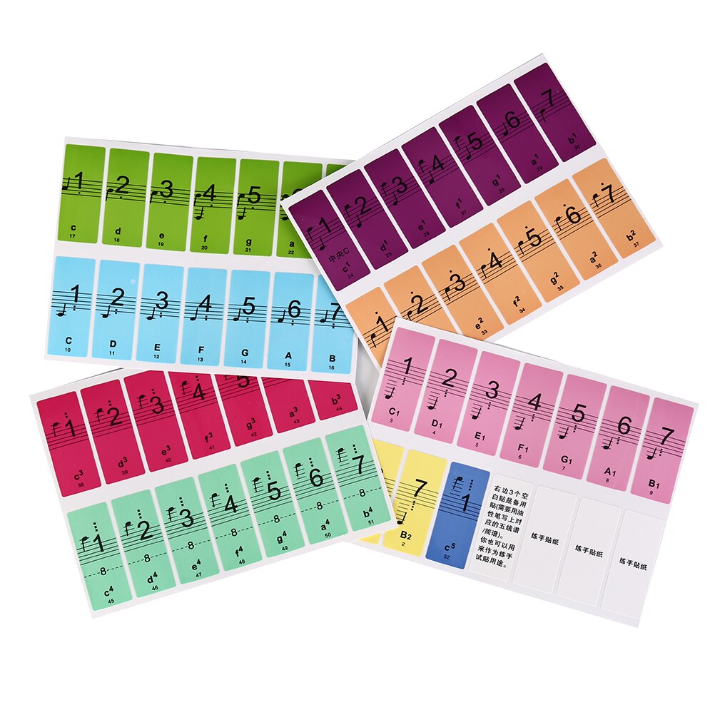 1 set 88 Keys Piano Keyboard Stickers Music Decal Label Note Piano Keyboard Sound Name Stickers Piano Keyboard