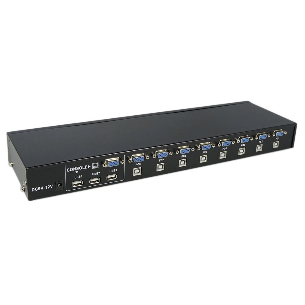 Small Size 8 Ports USB 2.0 External KVM Switch Box Manual Switcher Support for 1920x1440 VGA Splitter Adapter
