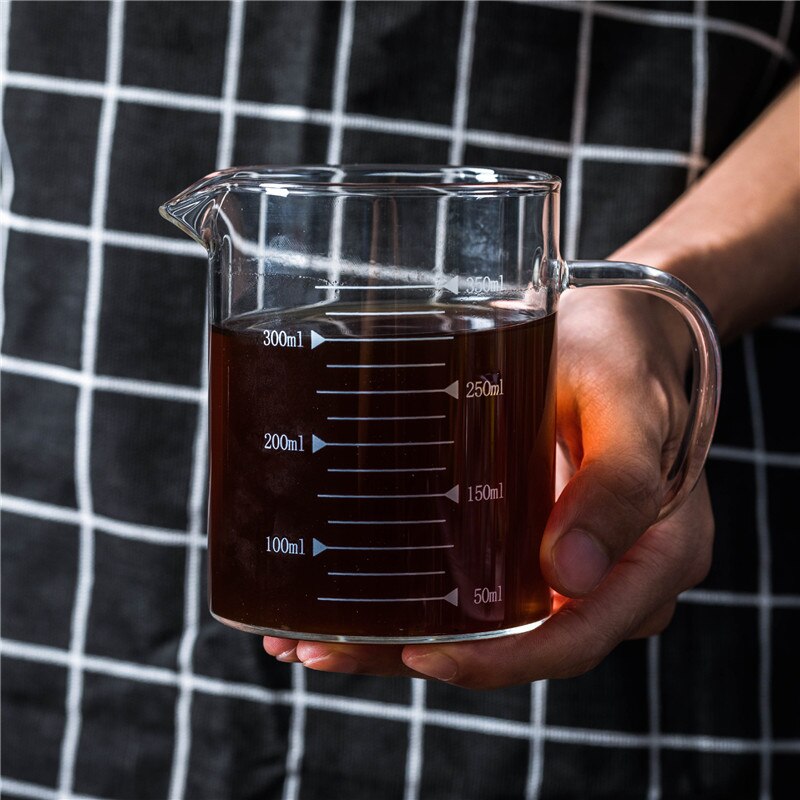 Copos de medição de vidro transparente resistente ao calor cozinha suco de leite café copo de vidro graduado escala cozinhar acessórios de cozimento: 350ml