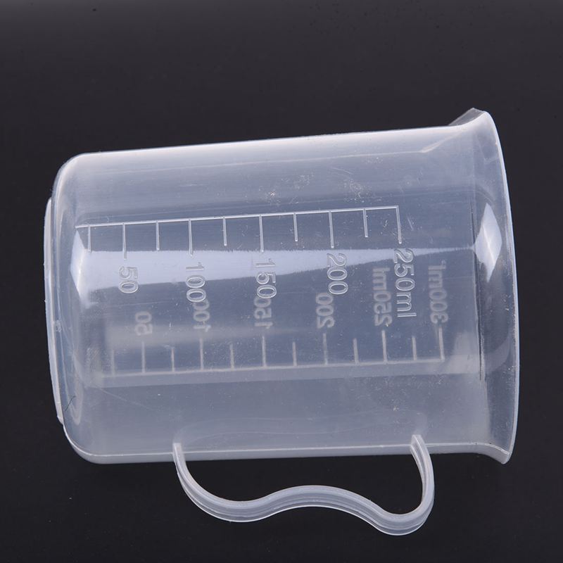 Measuring Jug 250mL Graduated Beaker Clear White Plastic Cup