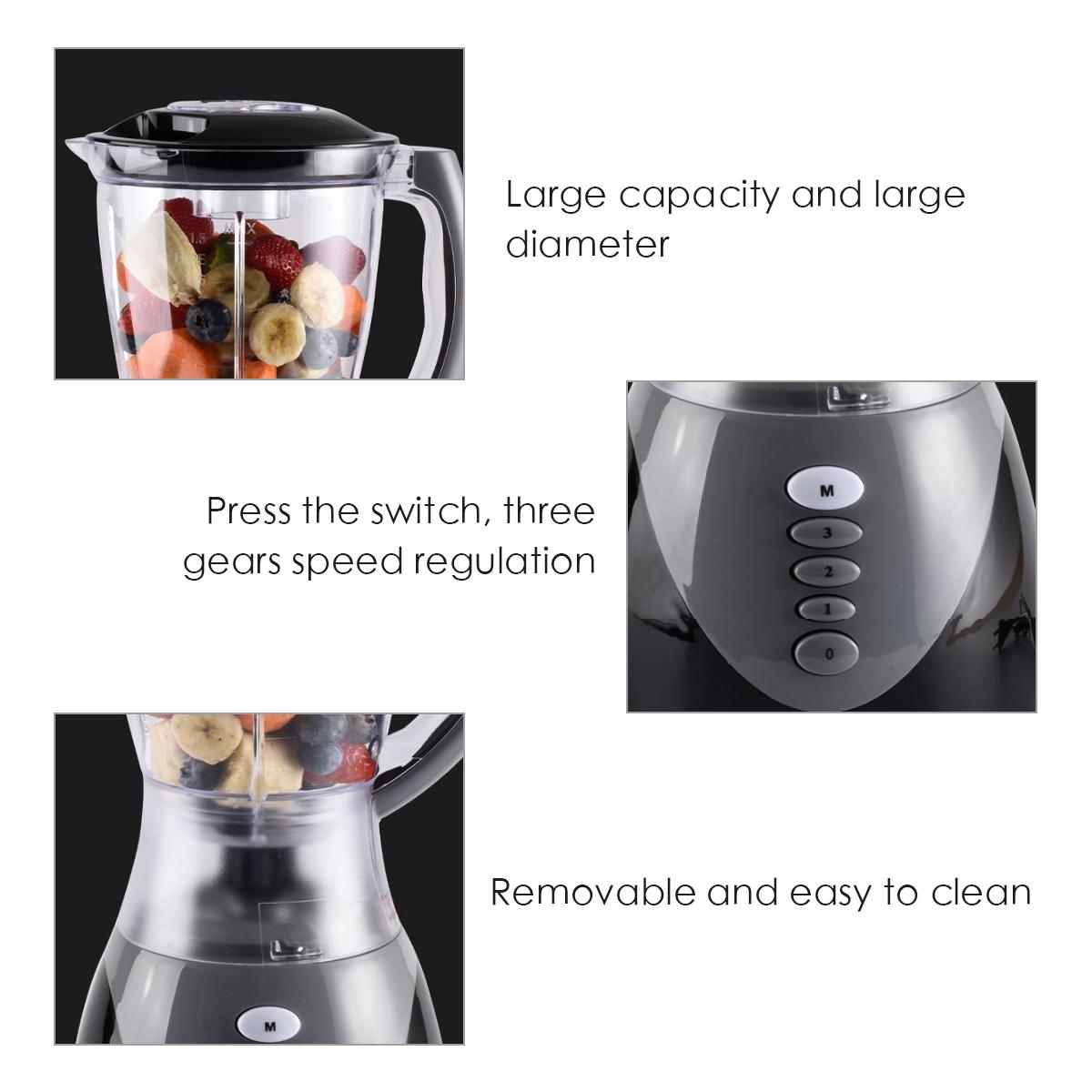 2 i 1 1500ml stander mixer blender kaffemaskine juicer 3 hastighed multifunktions elektrisk presser grøntsagsfrugt vaskbar mixer maskine