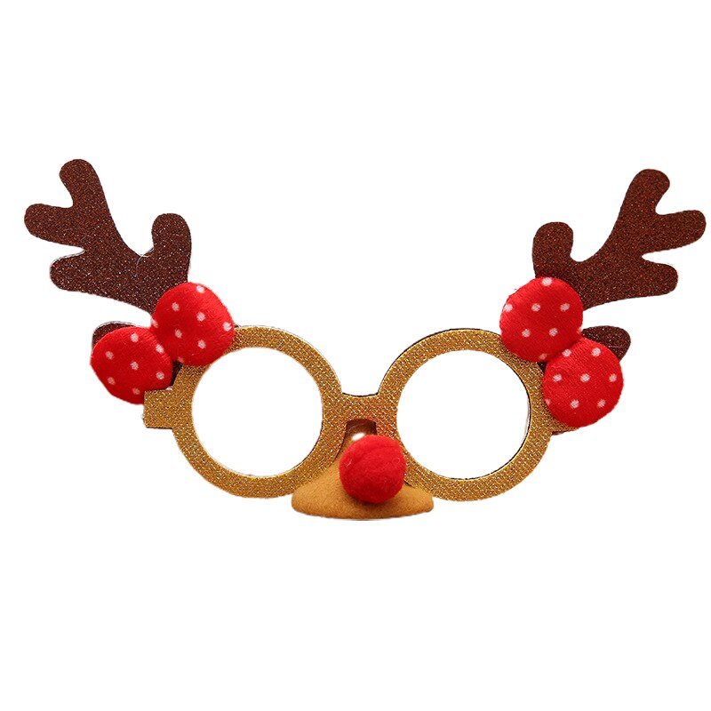 Jul sød tegneserie brille ramme glitrende briller ingen linse til børn voksne xmas julemanden snemand ramme briller: 05