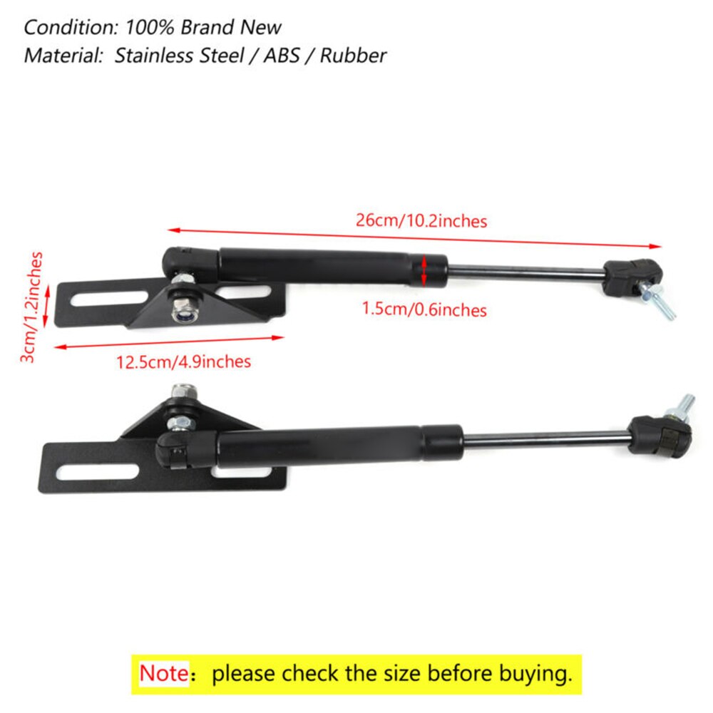 Front Gas Struts Hood Lift Hydraulic Rod Fit For Suzuki Jimny Durable